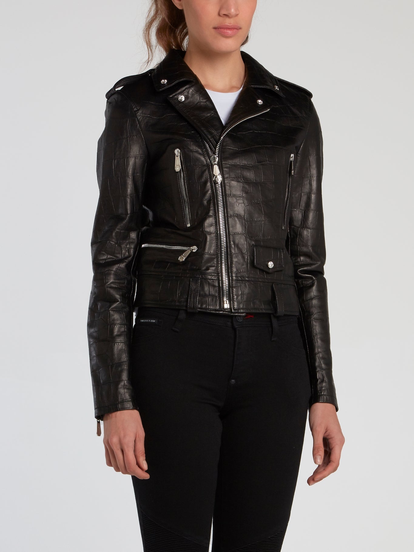 Black Reptilian Biker Jacket