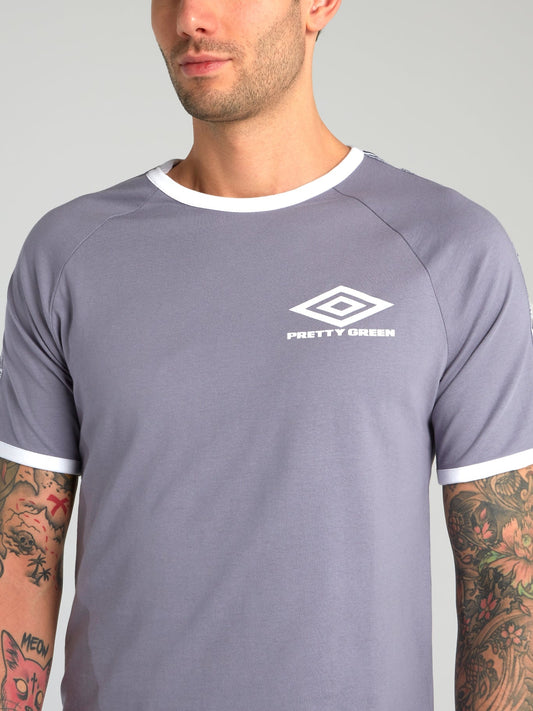 Pretty Green x Umbro Purple Contrast Trim T-Shirt