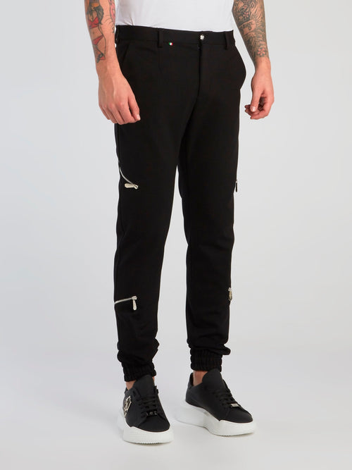 Black Zip Detail Trousers