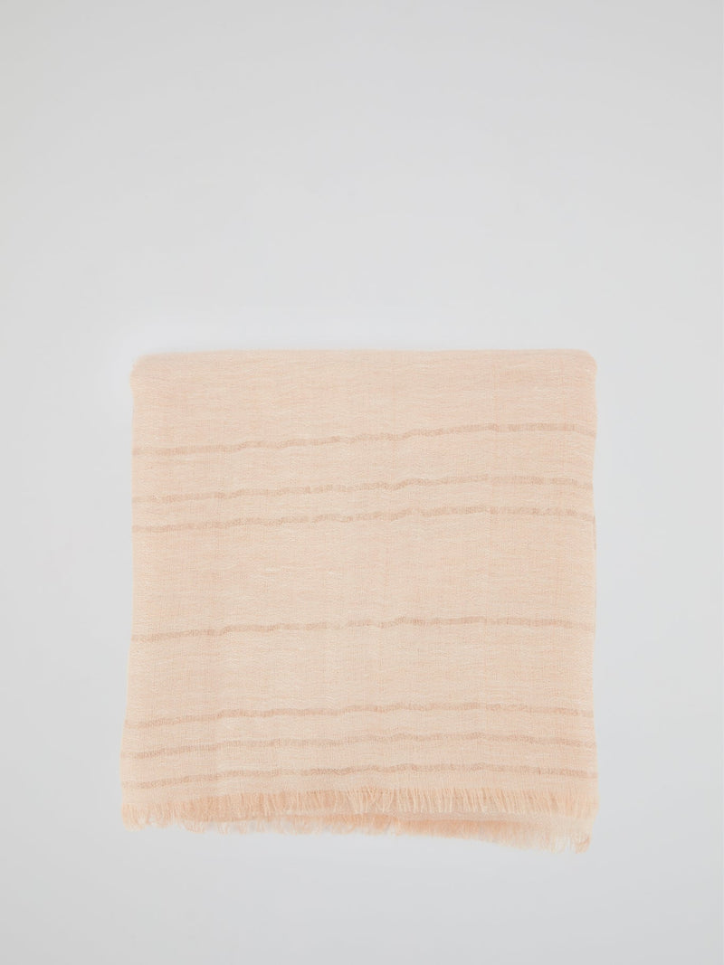 Beige Frayed Lurex Stole