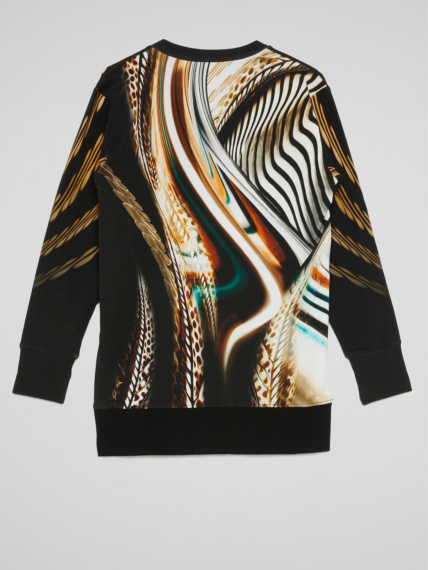 Feather Print V-Neck Pullover