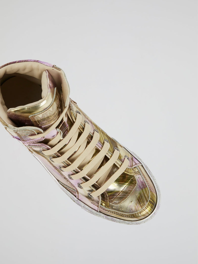 Metallic High Top Sneakers