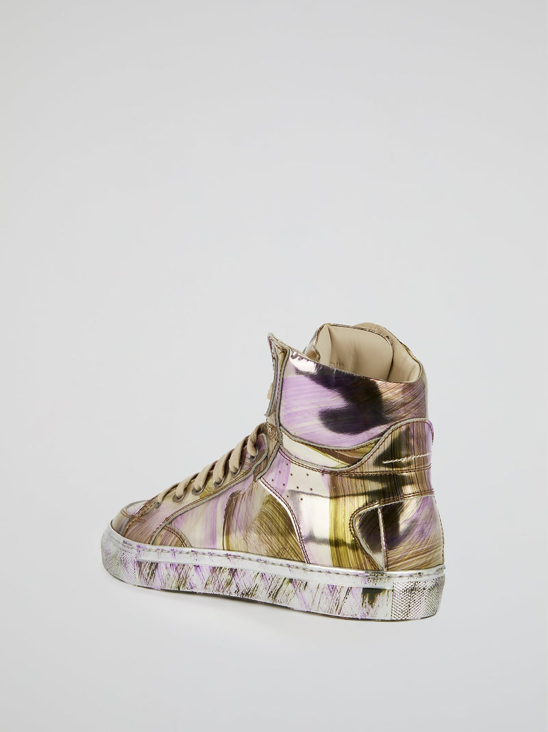 Metallic High Top Sneakers