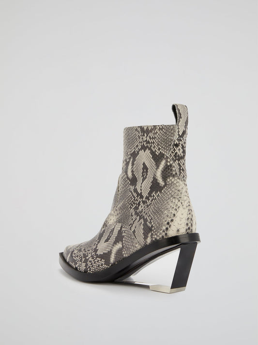 Python Print Leather  Boots