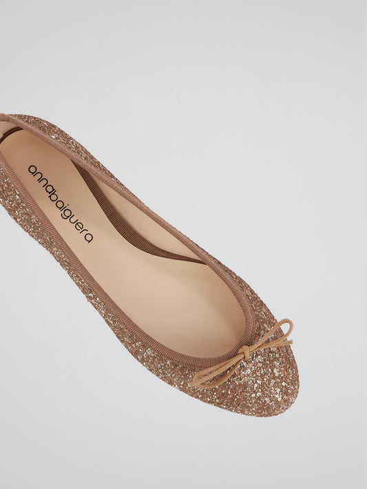 Brown Sparkling Ballerina Shoes