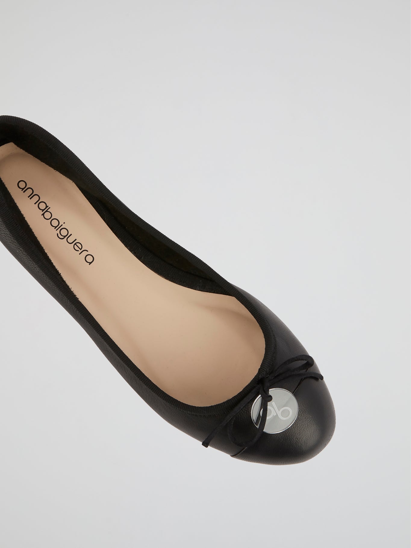 Black Leather Ballerina Shoes