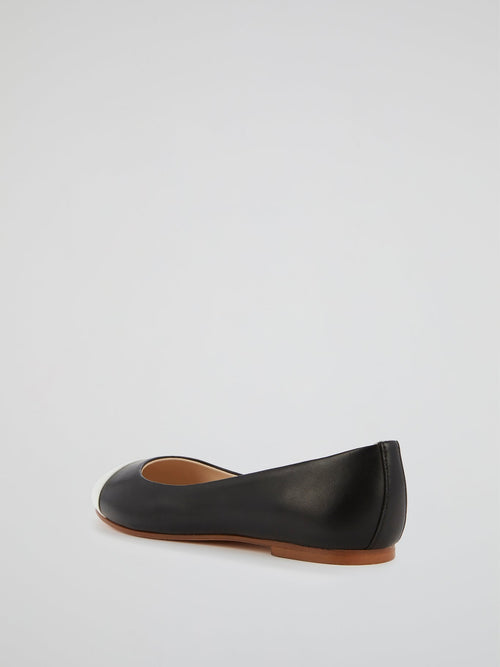 Contrast Toe Ballerina Shoes