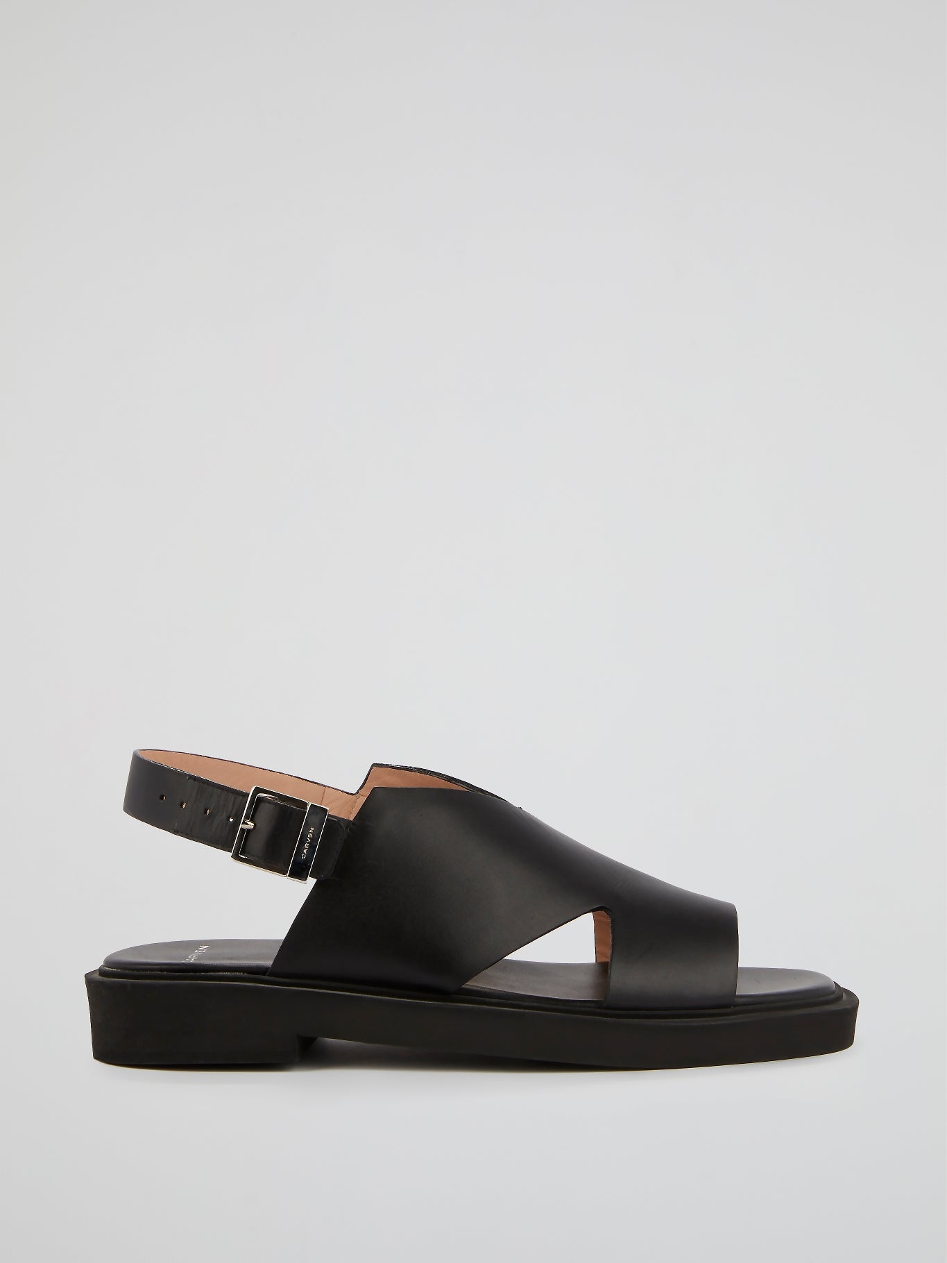 Black Slingback Flat Sandals