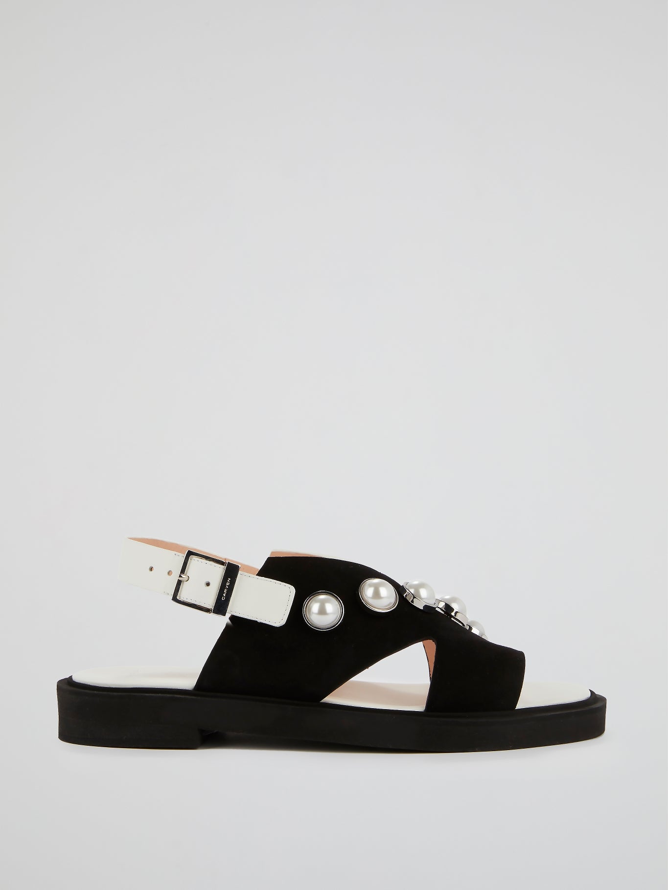 Pearl Detail Slingback Flat Sandals