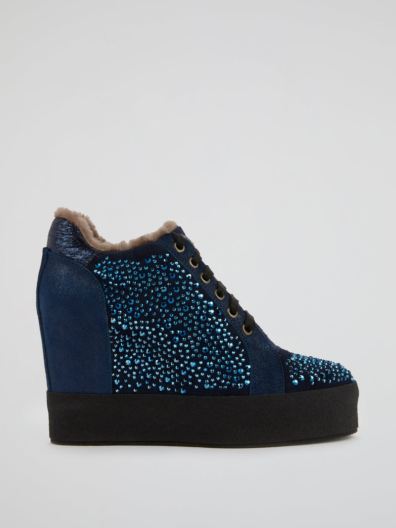 Navy Multi-Stud Hidden Heel Sneakers