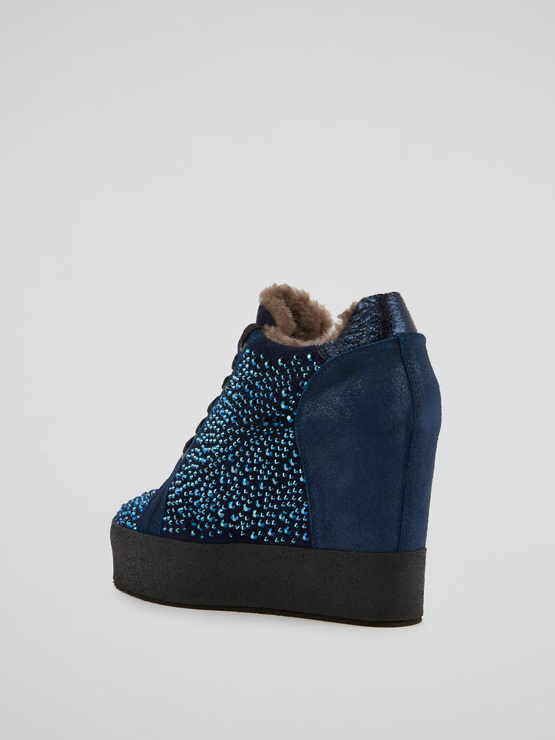 Navy Multi-Stud Hidden Heel Sneakers