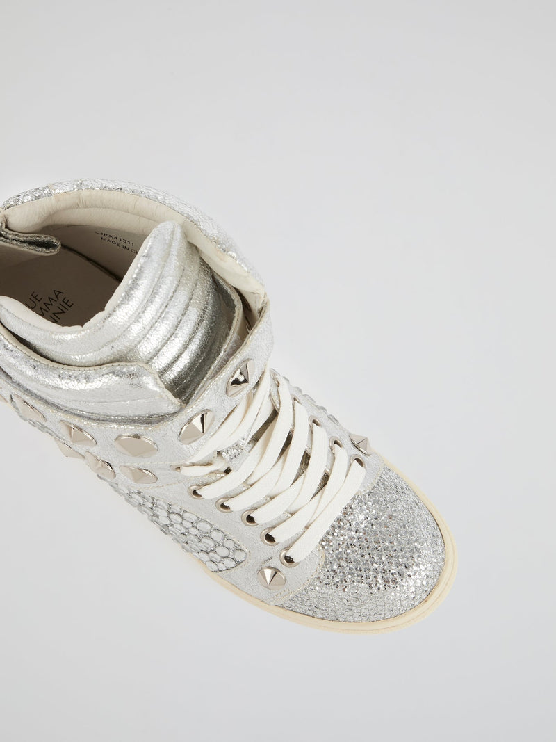 KX41311 Silver Hidden Heel Trainers