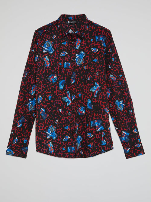 Jacquard Print Long Sleeve Shirt