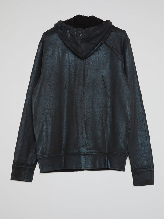 Metallic Zip Up Sweatshirt