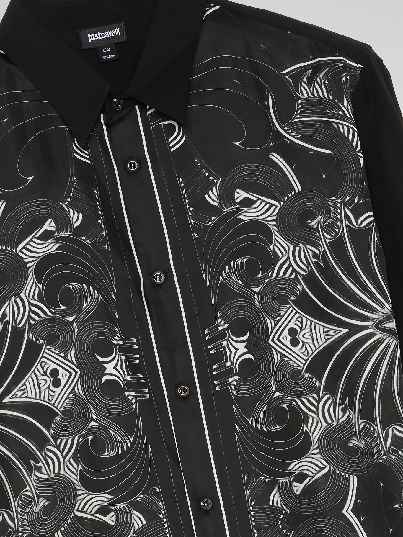 Black Oriental Print Long Sleeve Shirt