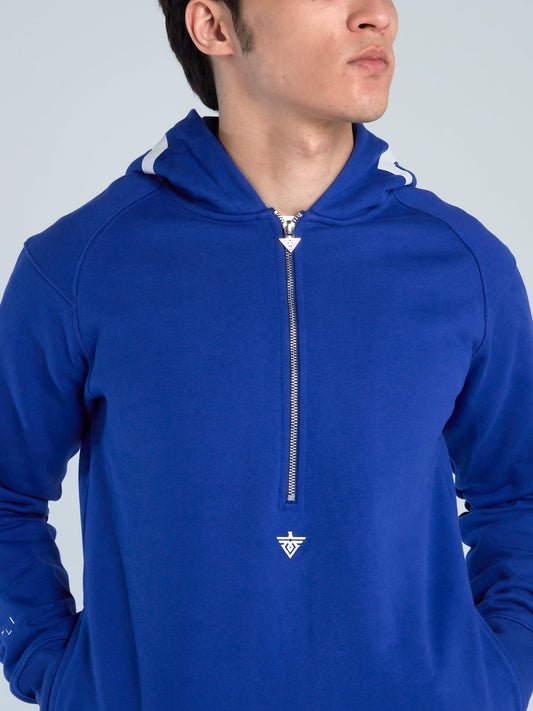 Blue Zip Up Signal Hoodie