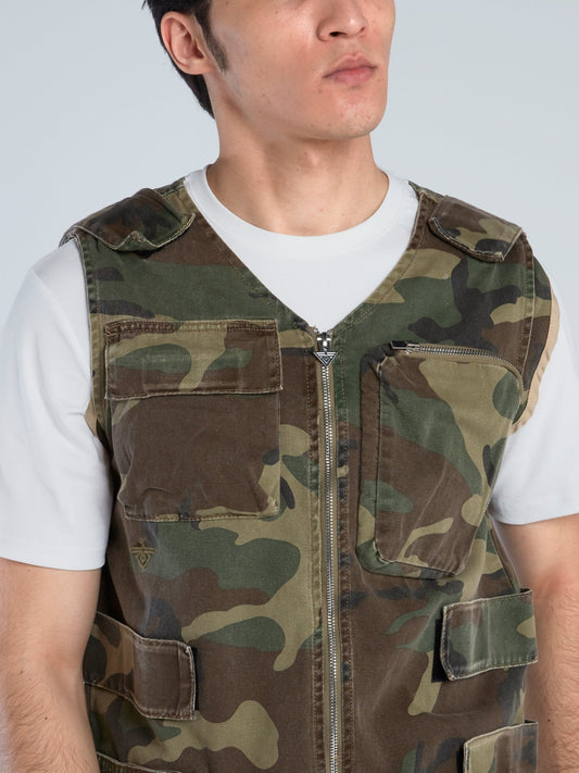 Camo Zip Up Tactical Gilet