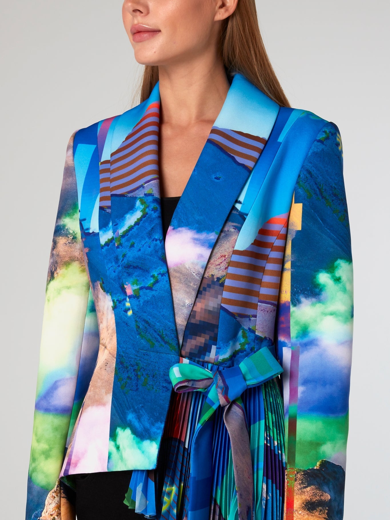 Glitched Nature Asymmetric Blazer