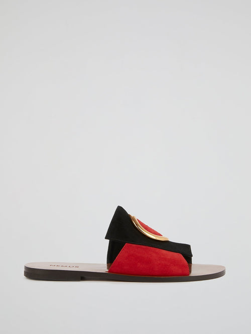 Suede Vamp Flat Sandals