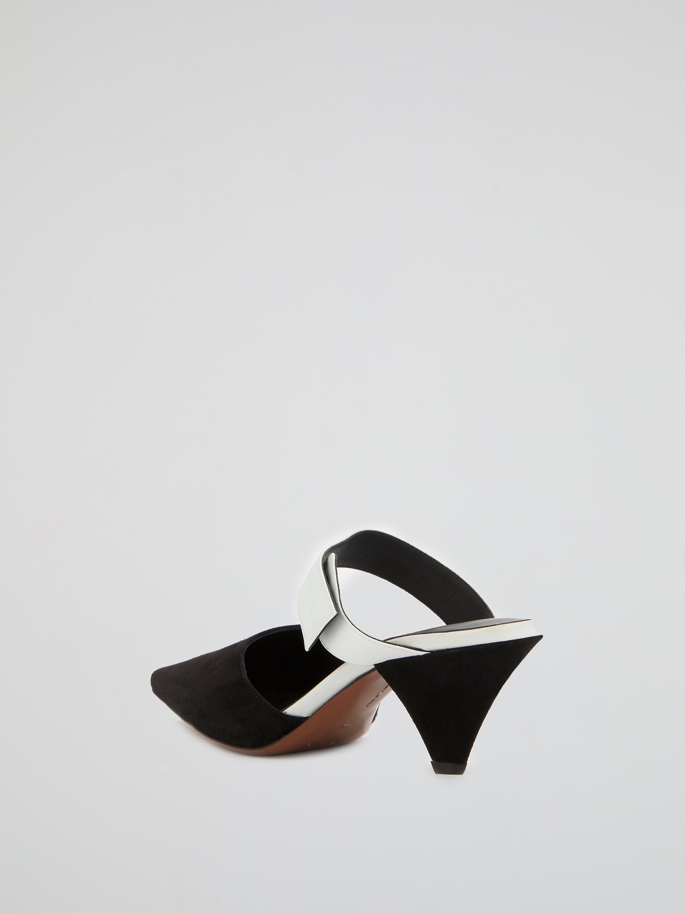 Contrast Strapped Suede Mules