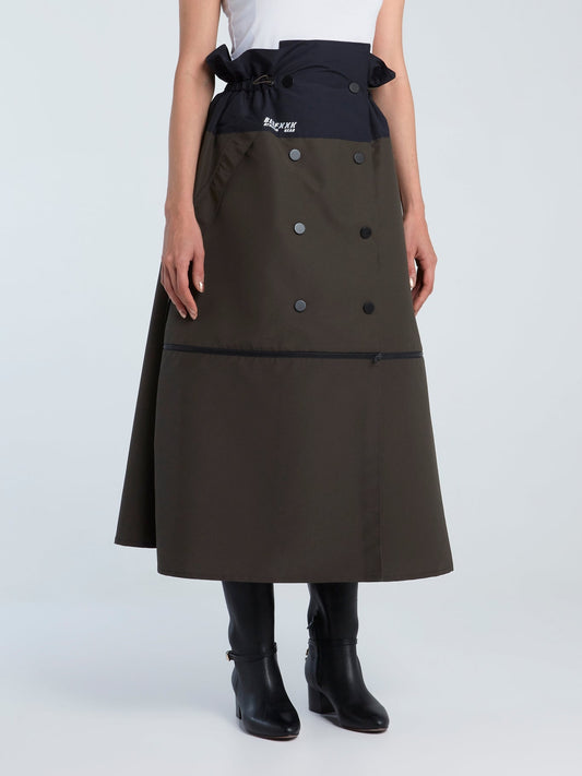 Windbreaker Trench Midi Skirt