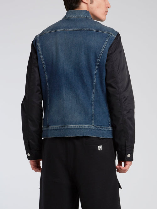 Contrast Fabric Denim Jacket