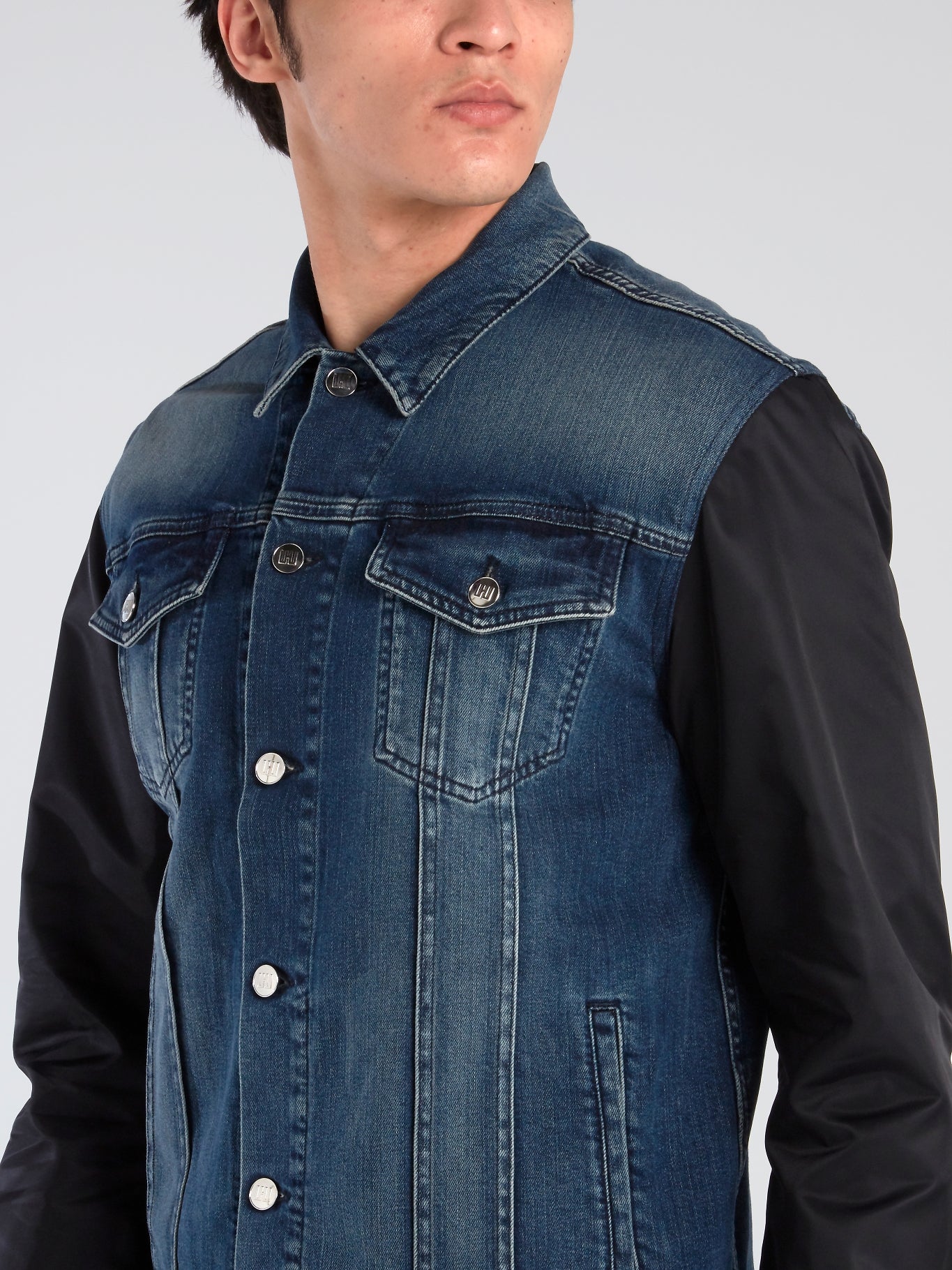 Contrast Fabric Denim Jacket