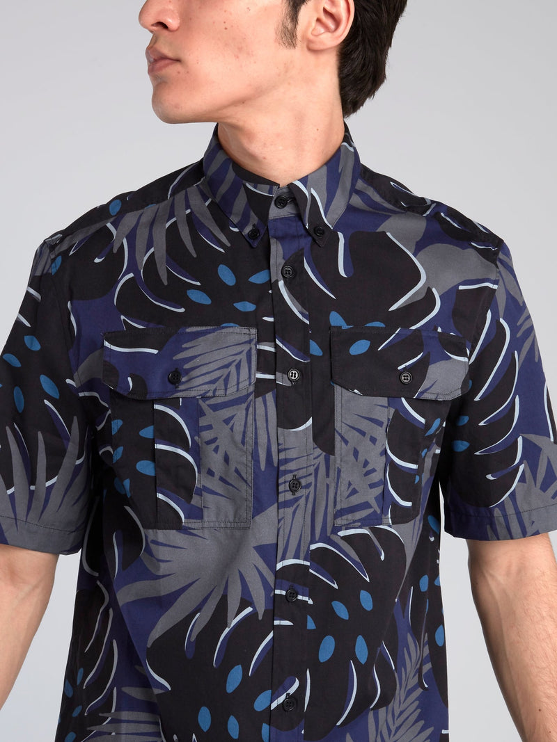 Tropical Print Short Sleeve Shirt