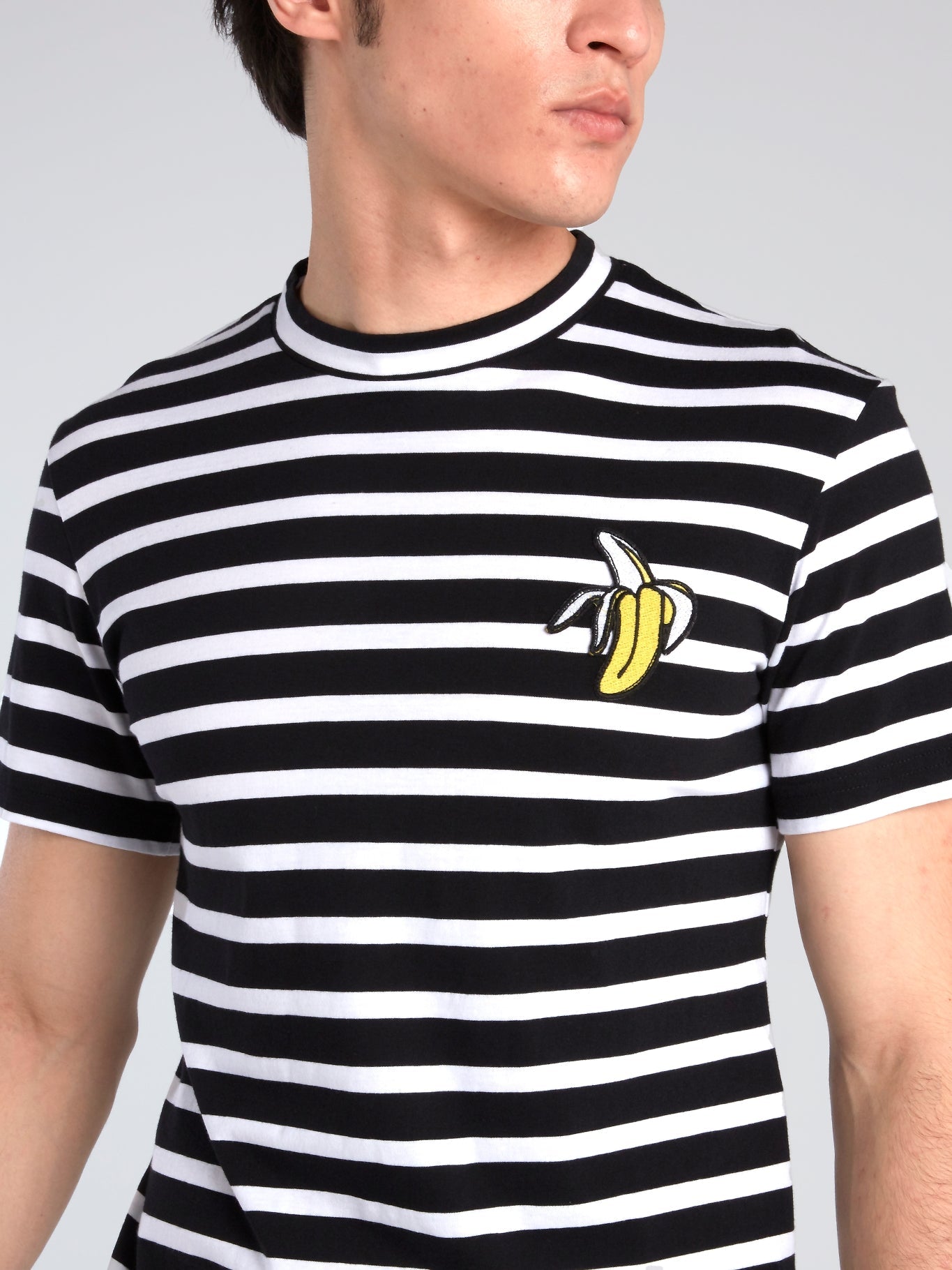 Striped Appliquéd Crewneck T-Shirt