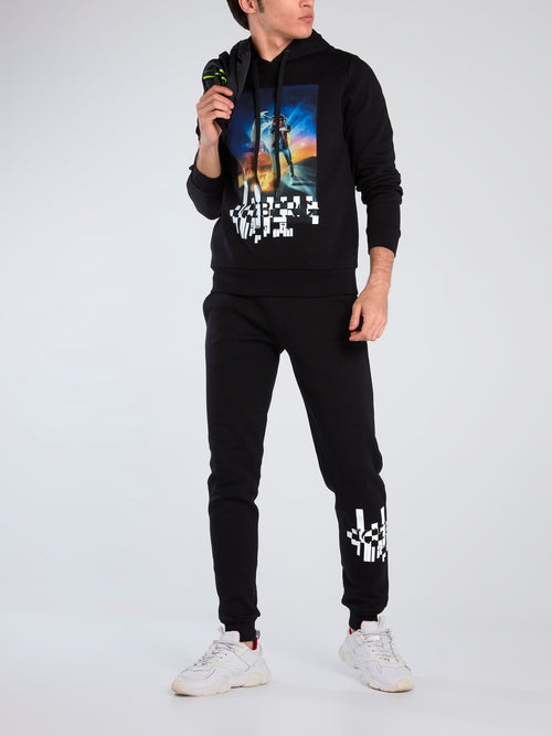 Black Graphic Print Hoodie