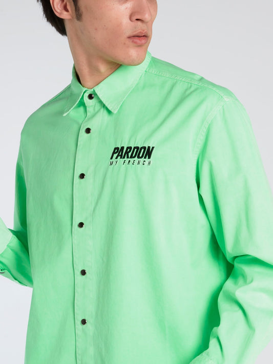 Neon Green Button Up Shirt