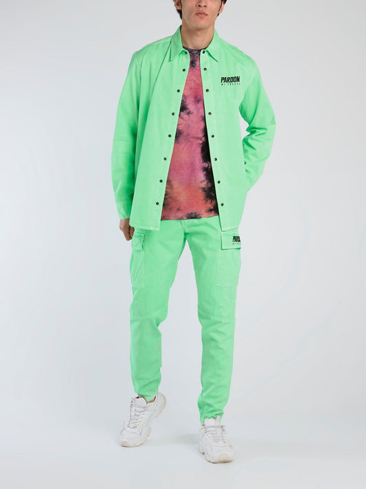Neon Green Button Up Shirt