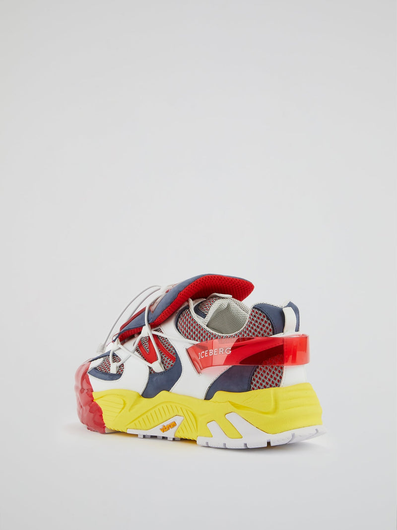 Colour Block Mesh Panel Chunky Sneakers