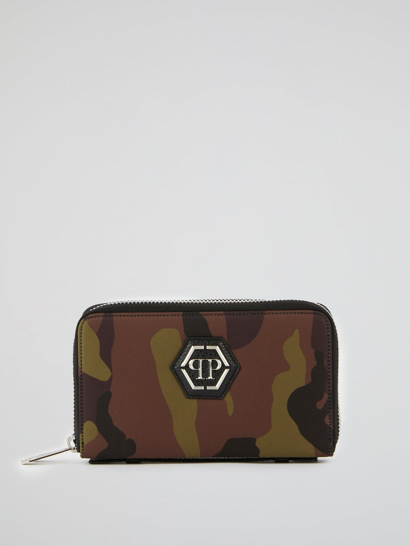 Camo Monogram Appliquéd Continental Wallet