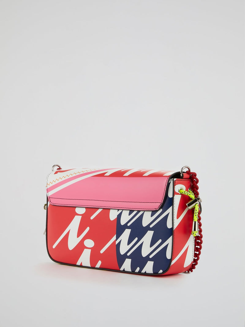 Logo Print Leather Shoulder Bag