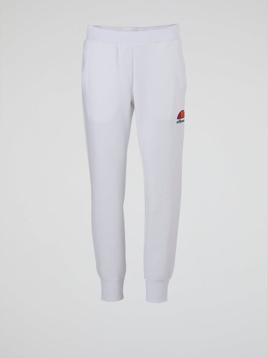 Forza White Ribbed Waistband Track Pants