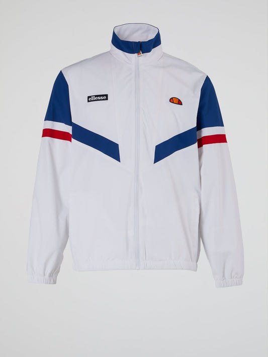 Oscuro White Zip Up Track Top