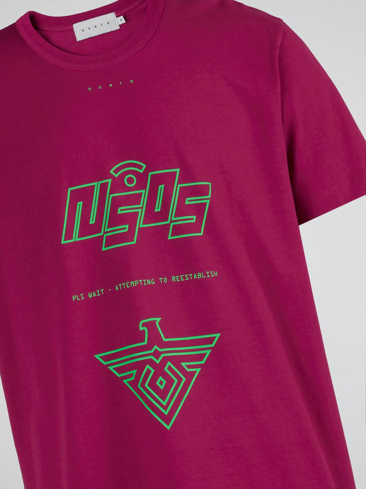 Fuchsia SOS Cotton T-Shirt