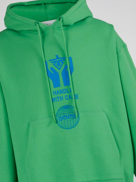 Green Paradise Drawstring Hoodie