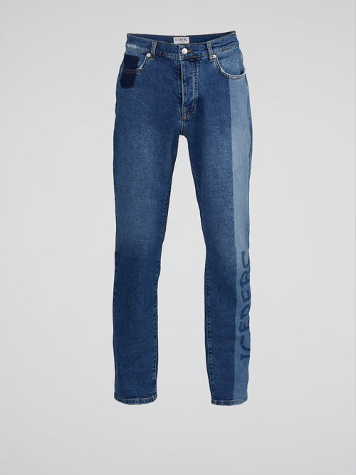 Blue Five-Pocket Jeans