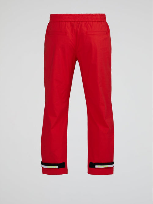 Red Bootcut Drawstring Pants