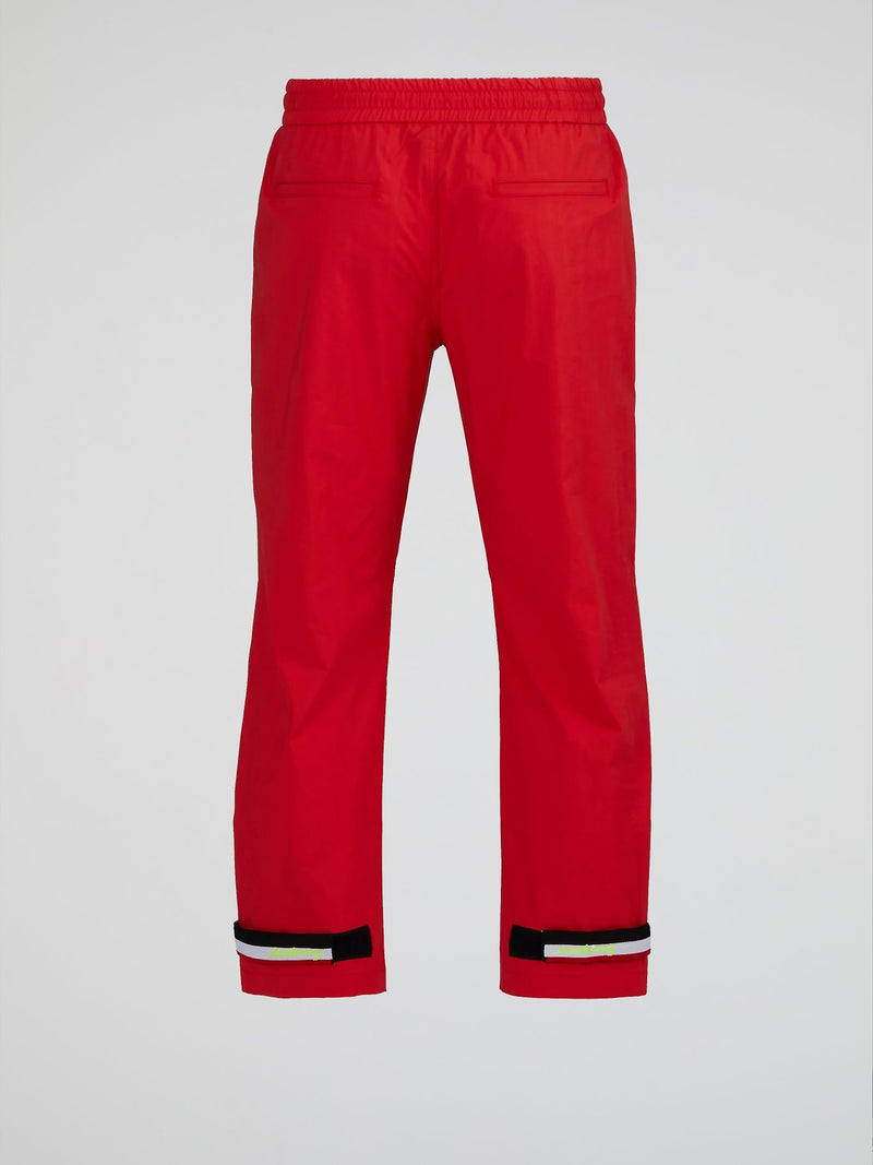 Red Bootcut Drawstring Pants