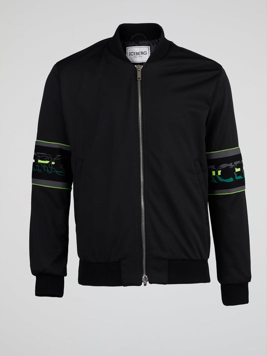 Black Zip-Up Track Jacket