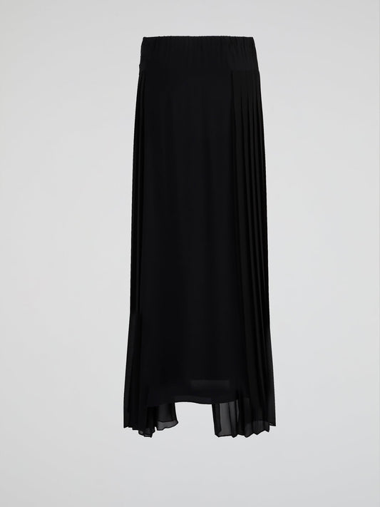 Black Pleated Maxi Skirt