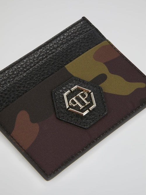 Camo Appliquéd Credit Card Holder