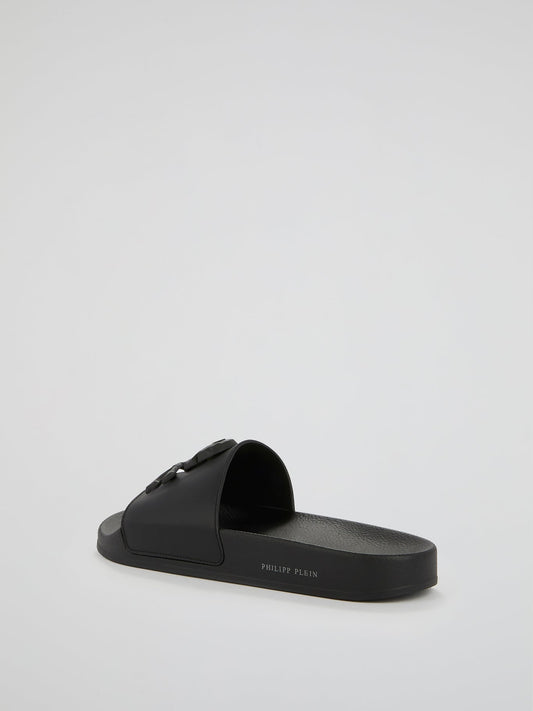 Black Skull Detail Sandals