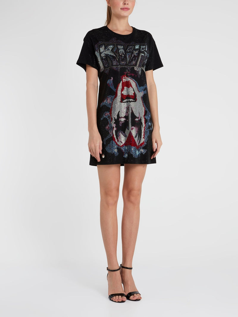 Rock Band Studded T-Shirt Dress