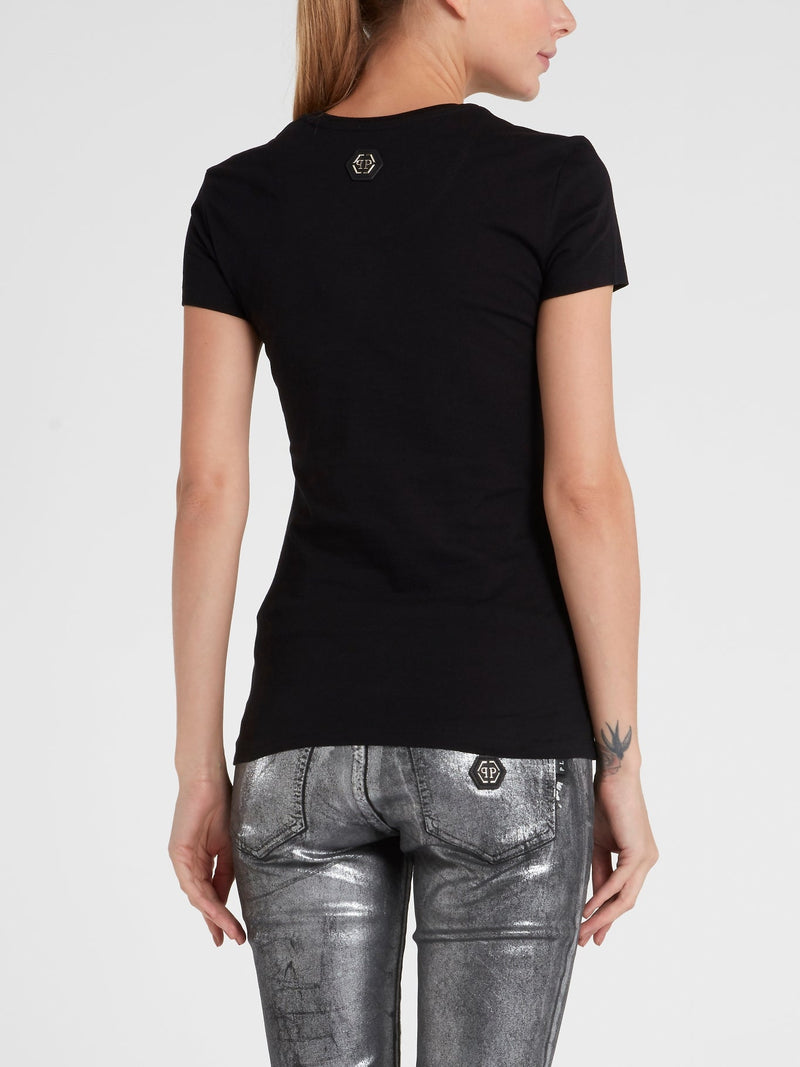 Black Studded Skull T-Shirt