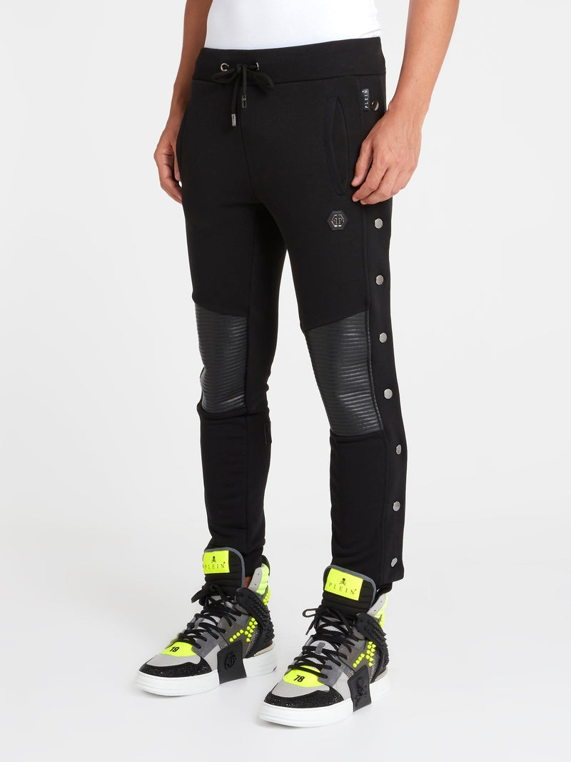 Black Tear Away Track Trousers