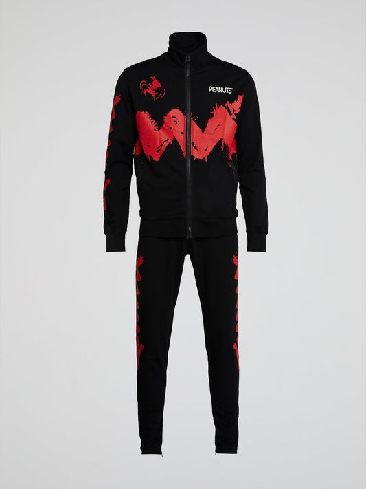 Charlie Brown Graffiti Stripe Black Track Jacket
